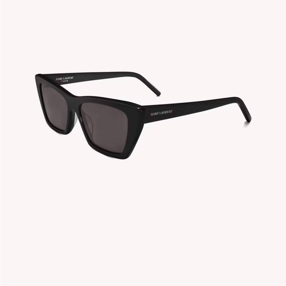 Saint Laurent Glossy Black Cat-Eye Sunglasses Mica